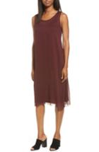 Women's Eileen Fisher Print Shift Dress With Slip