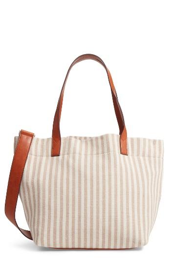 Street Level Stripe Tote - Brown
