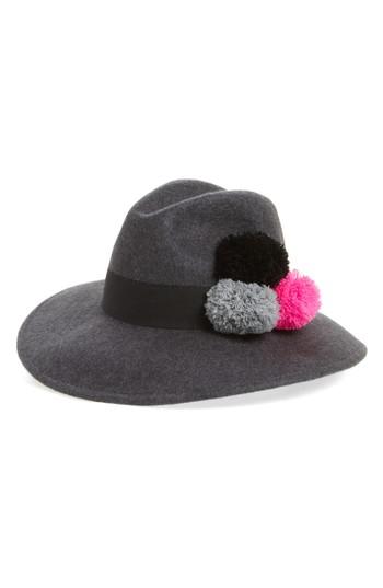Women's Helene Berman Pompom Fedora - Grey