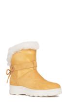 Women's Geox Hosmos Abx Waterproof Faux Fur Trim Boot Us / 35eu - Yellow