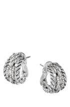 Women's David Yurman Wellesley Link Hoop Earrings With Diamonds, 21mm