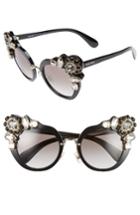 Women's Miu Miu 52mm Cat Eye Sunglasses - Light Havana