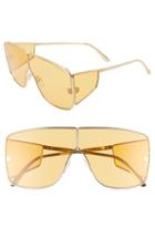 Women's Tom Ford Spector 72mm Shield Sunglasses - Yellow Gold/ Orange