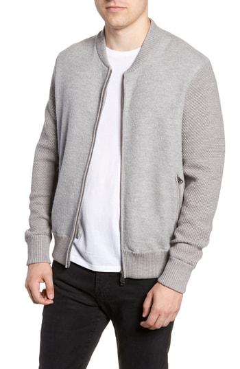 Men's Woolrich Felted Wool Bomber Jacket - Blue