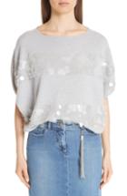 Women's Fabiana Filippi Paillette Stripe Cashmere Sweater - Grey