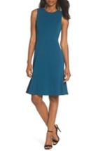 Women's Eliza J Flounce Hem Scuba Sheath Dress - Blue/green