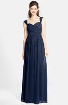 Women's Jenny Yoo 'leah' Convertible Chiffon Gown - Blue