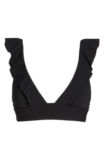Women's Robin Piccone Lina Ruffle Bikini Top - Black