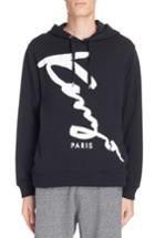 Men's Kenzo Cursive Logo Graphic Hoodie - Black