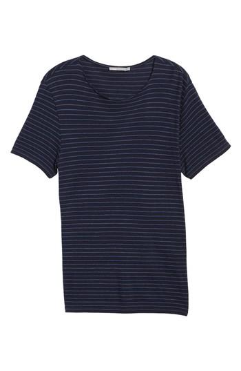 Men's Vince Raw Edge Stripe T-shirt, Size - Blue