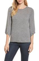 Women's Velvet By Graham & Spencer Pointelle Yoke Sweater - Grey