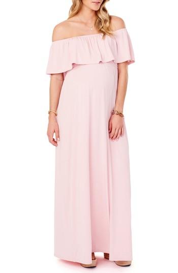 Women's Ingrid & Isabel Off The Shoulder Maternity Maxi Dress - Pink