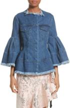Women's Marques'almeida Bell Sleeve Frayed Denim Jacket