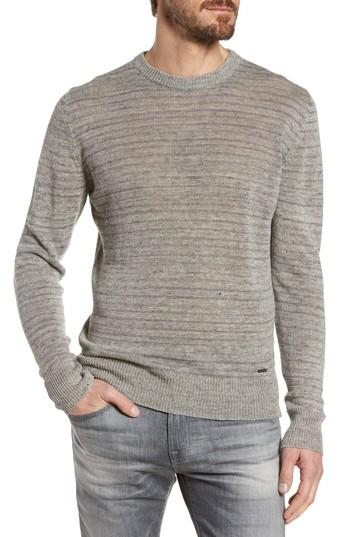 Men's Woolrich John Rich & Bros. Stripe Linen Sweater - Grey