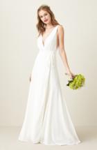 Women's Joanna August Wrap A-line Gown - White