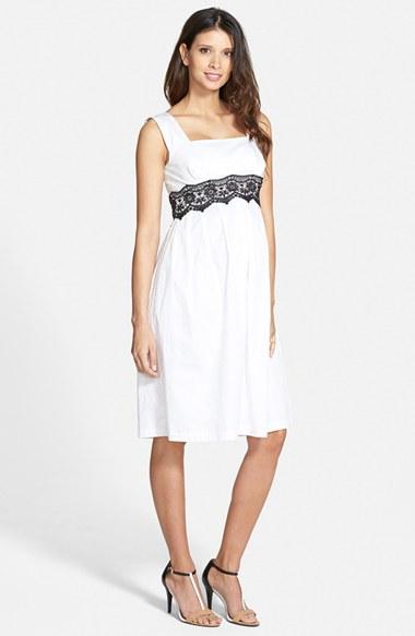 Women's Eva Alexander London Lace Trim Maternity Dress