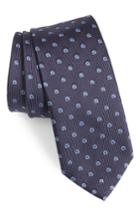 Men's Salvatore Ferragamo Fabrian Print Silk Tie, Size - Blue