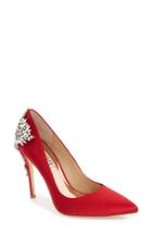 Women's Badgley Mischka 'gorgeous' Crystal Embellished Pointy Toe Pump M - Red