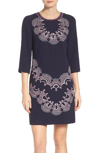 Women's Eliza J Crepe A-line Dress - Blue