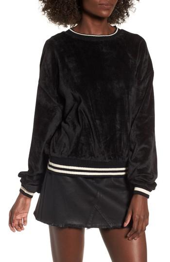 Women's Chloe & Katie Velour Sweatshirt - Black