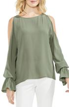 Women's Vince Camuto Cold Shoulder Flare Cuff Top, Size - Green