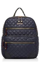 Mz Wallace Crosby Quilted Oxford Nylon Backpack - Blue