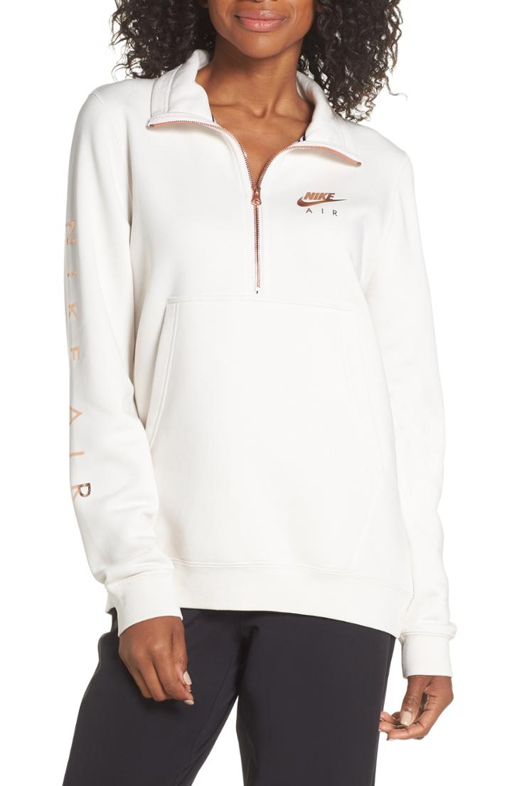 Women's Nike Air Quarter Zip Fleece Top - Grey