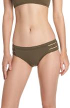 Women's Seafolly Inka Ribbed Hipster Bikini Bottoms Us / 6 Au - Green