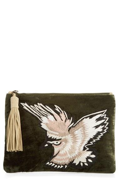 Sam Edelman Carol Velvet Clutch - Green