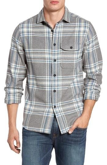 Men's Jeremiah Marin Herringbone Plaid Flannel Shirt, Size - Grey