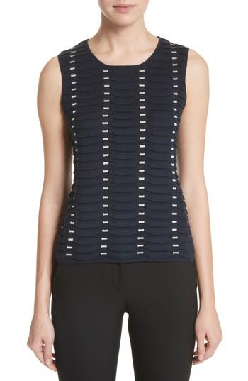 Women's Emporio Armani Jacquard Relief Knit Shell Us / 38 It - Blue