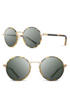 Women's Shwood Hawthorne 50mm Acetate Sunglasses - Tortoise/ Matte Gold/ G15