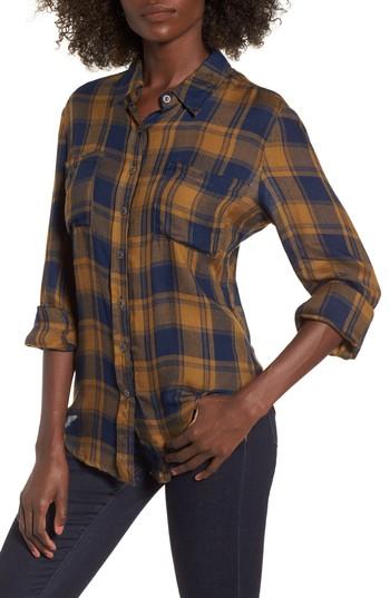 Women's Lira Clothing Anarchy Plaid Shirt - Yellow