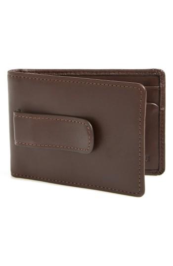 Men's Boconi 'collins' Money Clip Wallet - Brown