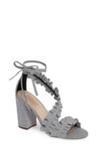 Women's Topshop Real Asymmetrical Ruffled Sandal .5us / 39eu - Grey