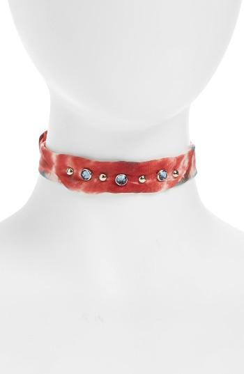 Women's Dannijo Iris Silk Bandana Choker Necklace