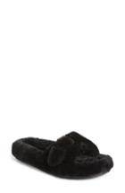 Women's Alexander Wang Bee Genuine Shearling Slide Sandal Us / 37eu - Black
