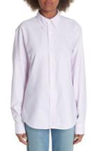 Women's Acne Studios Ohio Stripe Button Down Shirt - White