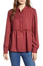 Women's Hinge Lace Popover Shirt, Size - Red