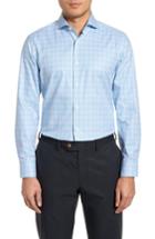 Men's Boss Mark Sharp Fit Plaid Dress Shirt R - Blue