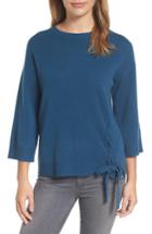 Women's Halogen Side Tie Wool And Cashmere Sweater - Blue