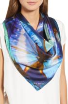 Women's Ted Baker London Butterfly Silk Square Scarf, Size - Blue