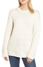 Women's Velvet By Graham & Spencer Stripe Stitch Wool Alpaca Blend Sweater - White
