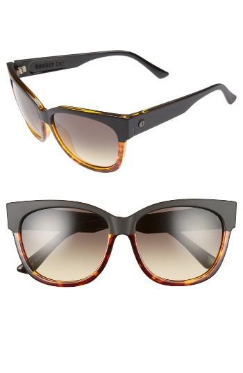 Women's Electric 'danger Cat' 58mm Cat Eye Sunglasses - Dark Tortoise/ Black Gradient