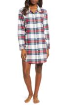 Women's Vineyard Vines Jolly Plaid Flannel Pajama Shirt - Ivory
