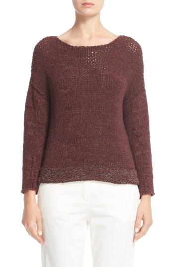 Women's Fabiana Filippi Mollini Trim Cotton Blend Sweater Us / 40 It - Red