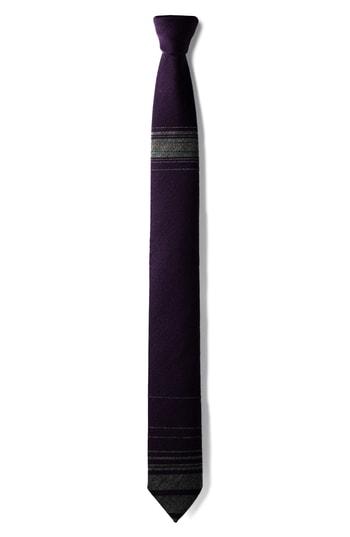 Men's Title Of Work Stripe Silk & Wool Tie, Size - Purple