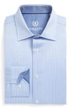 Men's Bugatchi Trim Fit Herringbone Dress Shirt .5 - - Blue