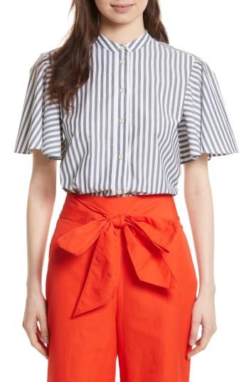 Women's Kate Spade New York Stripe Cotton Top - White