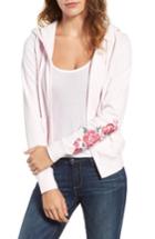 Women's Juicy Couture Floral Enchantment Robertson Velour Hoodie - Pink